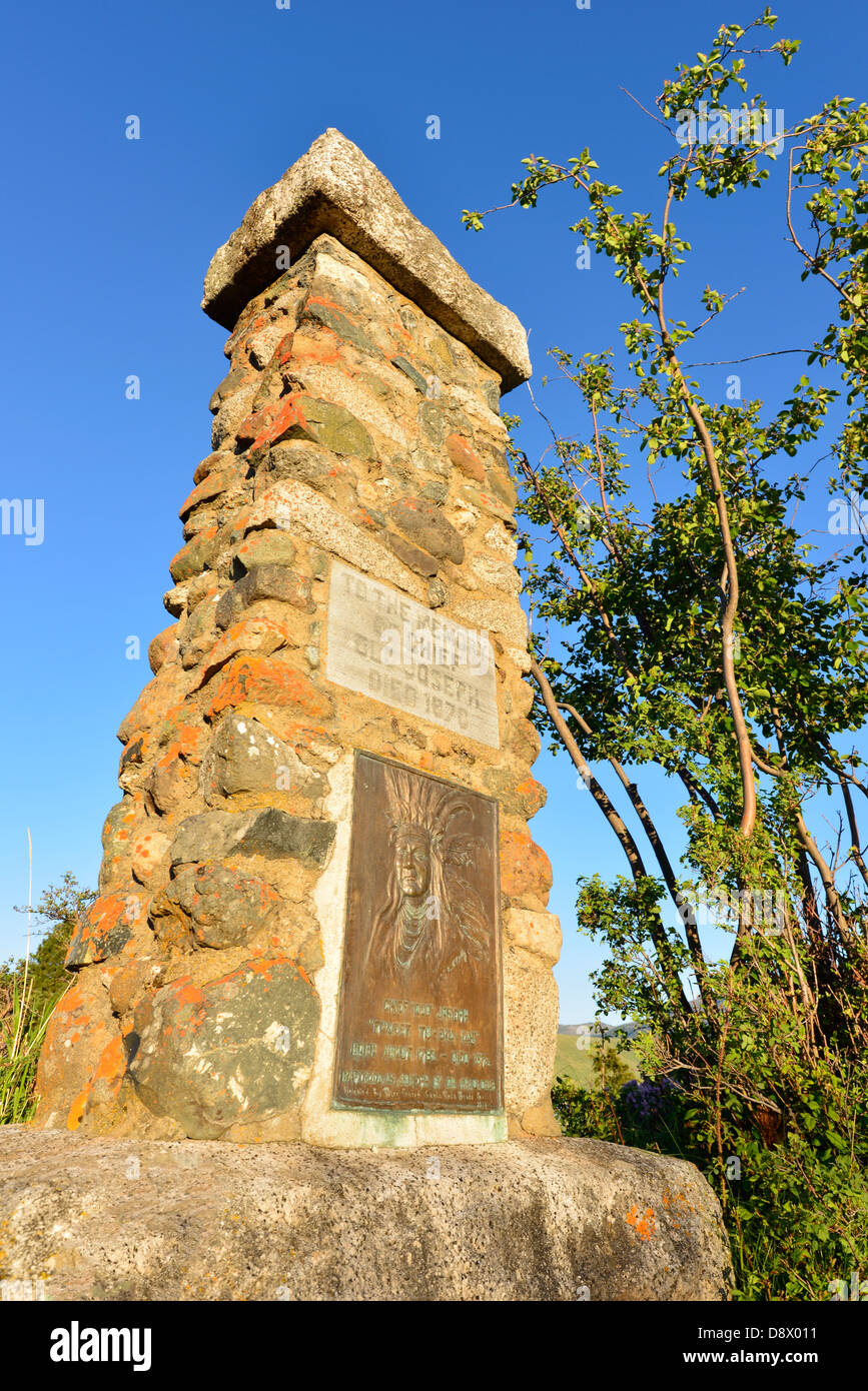"Old" Chief Joseph's grave, Nez Perce National Historic Park, Wallowa Valley, Oregon. Stock Photo