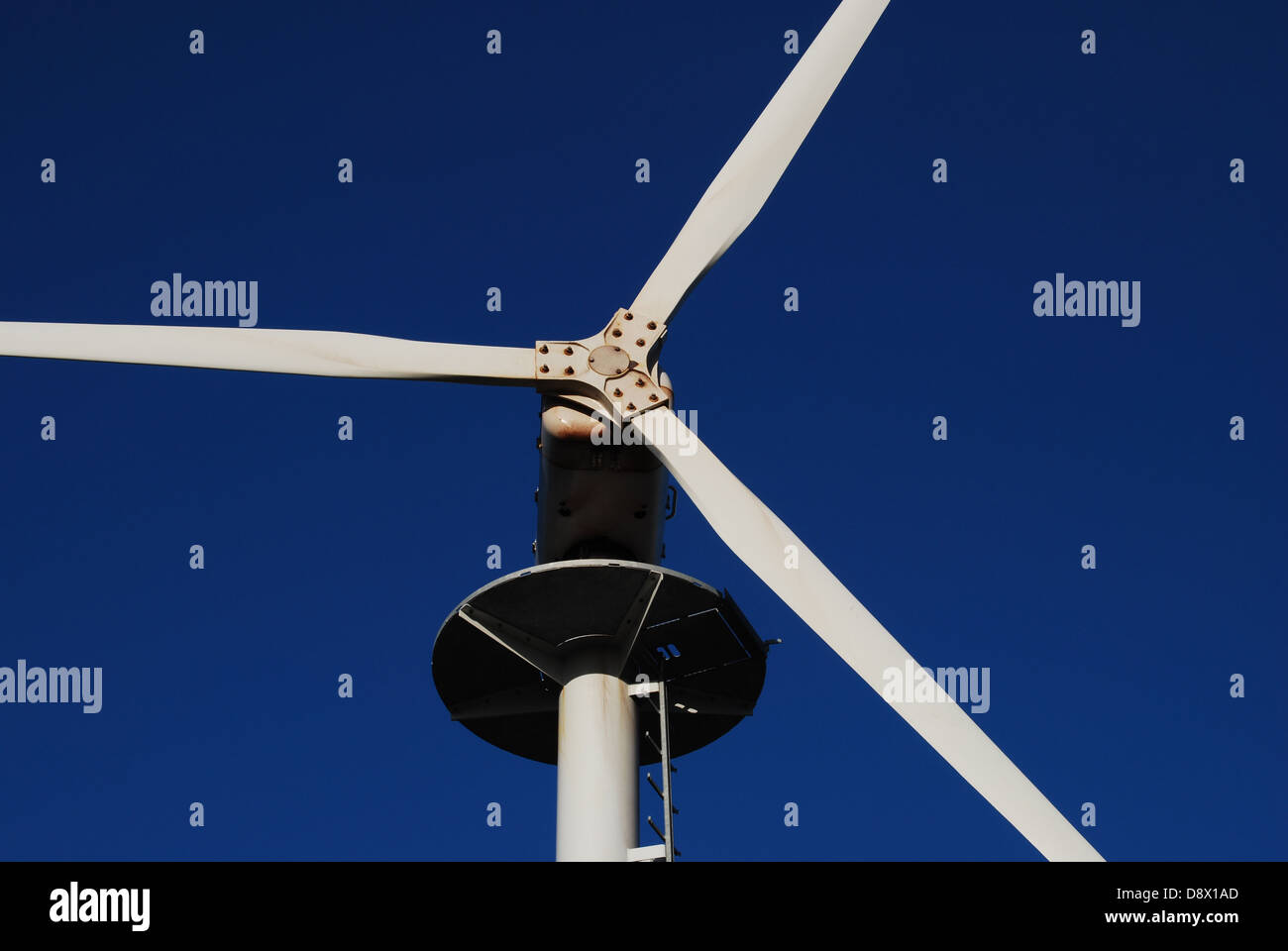 The top of a small wind turbine suitable for micro-generation Stock Photo