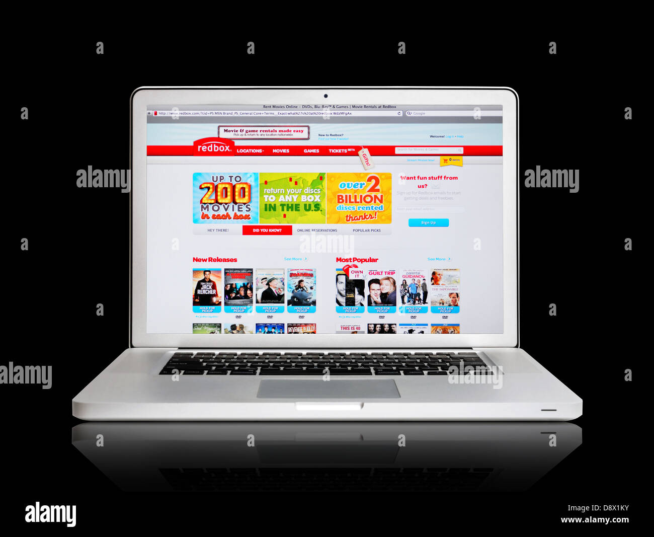 Redbox Instant Streaming Online Movies website on laptop screen Stock Photo