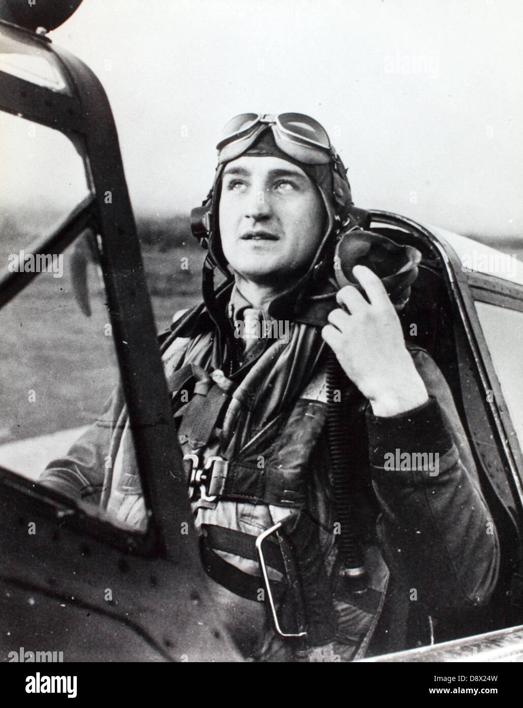 Francis S. Gabreski in Republic P-47 Stock Photo