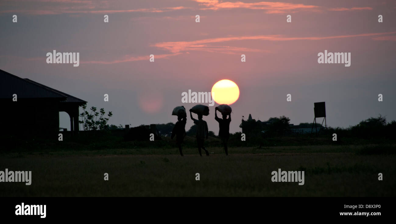 sunrise in Kotido, Karamoja, northern Uganda Stock Photo