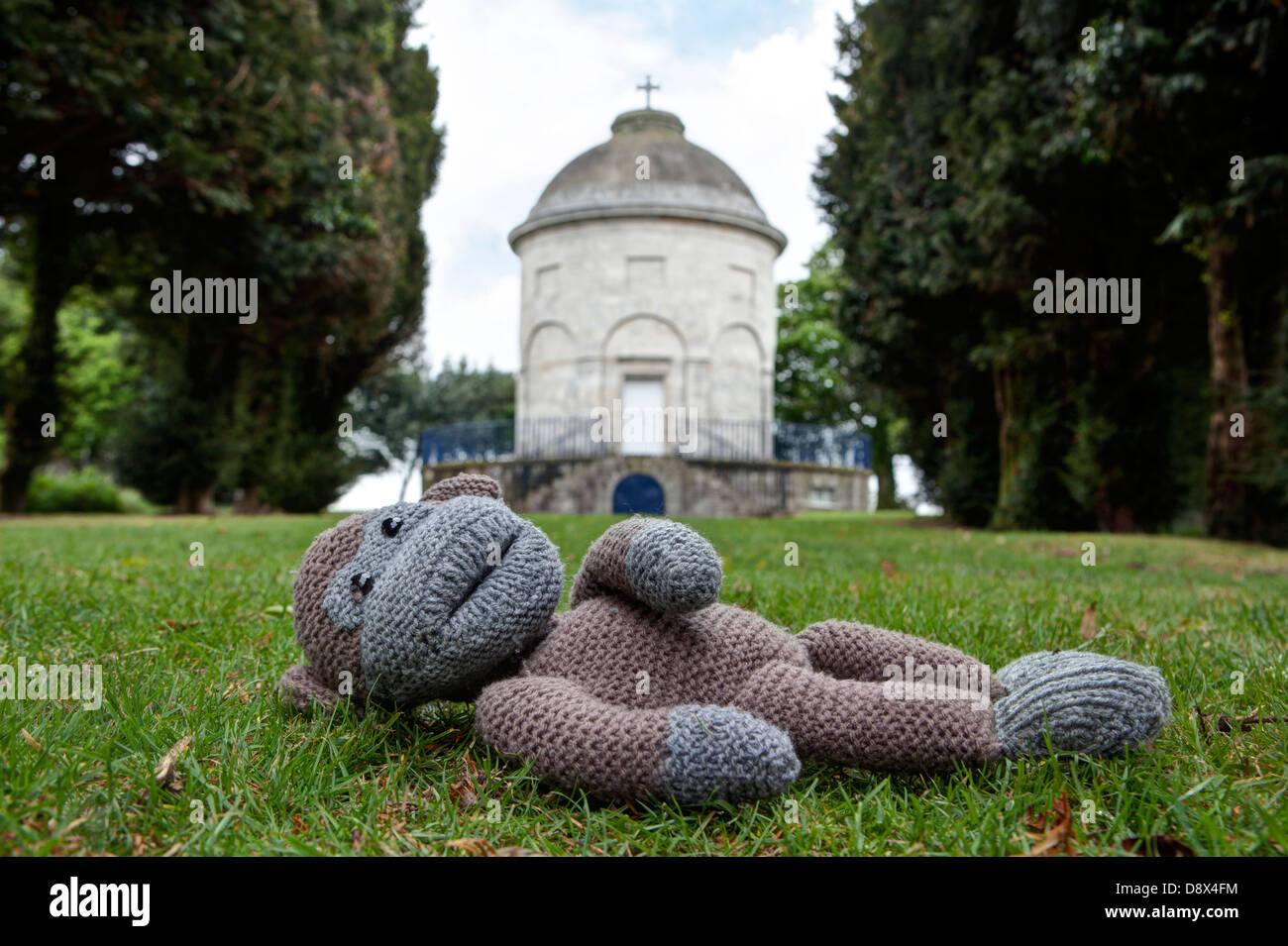 Image from Arcanum series showing dropped soft toy on public land, open to viewers interpretation. Stock Photo