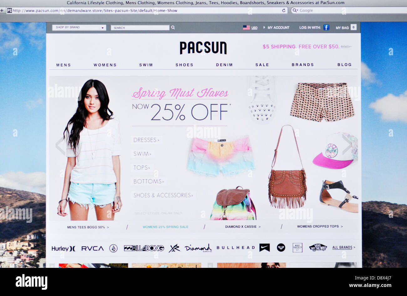pacsun clothing online store stock photo 57122751 alamy