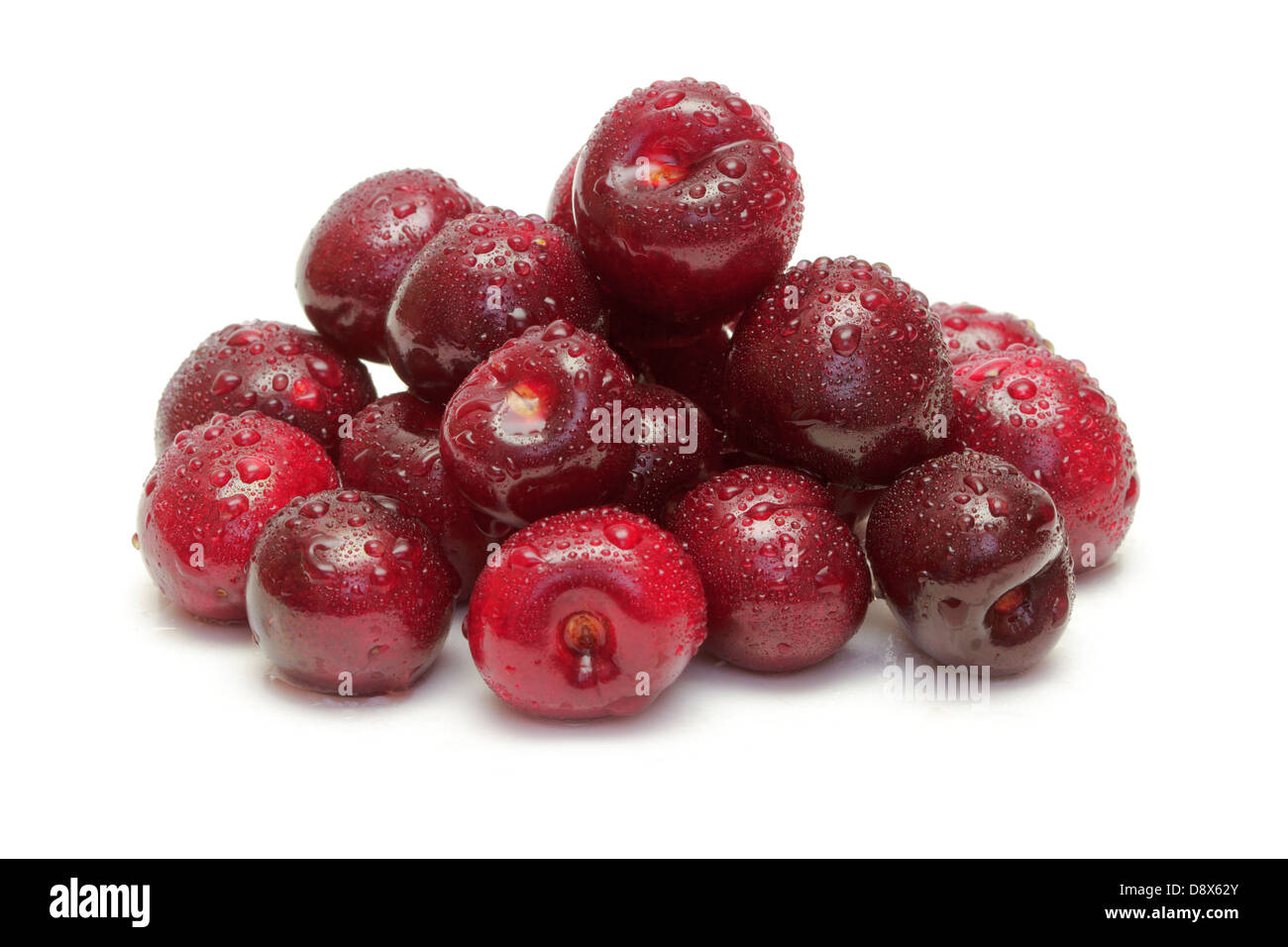 Ripe cherries on white background Stock Photo - Alamy