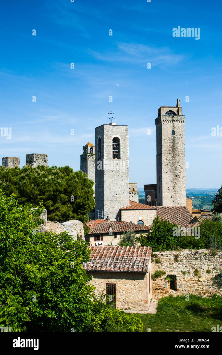 San Gimignano is a small walled medieval hill town in the province of Siena, Tuscany, north-central Italy Stock Photo