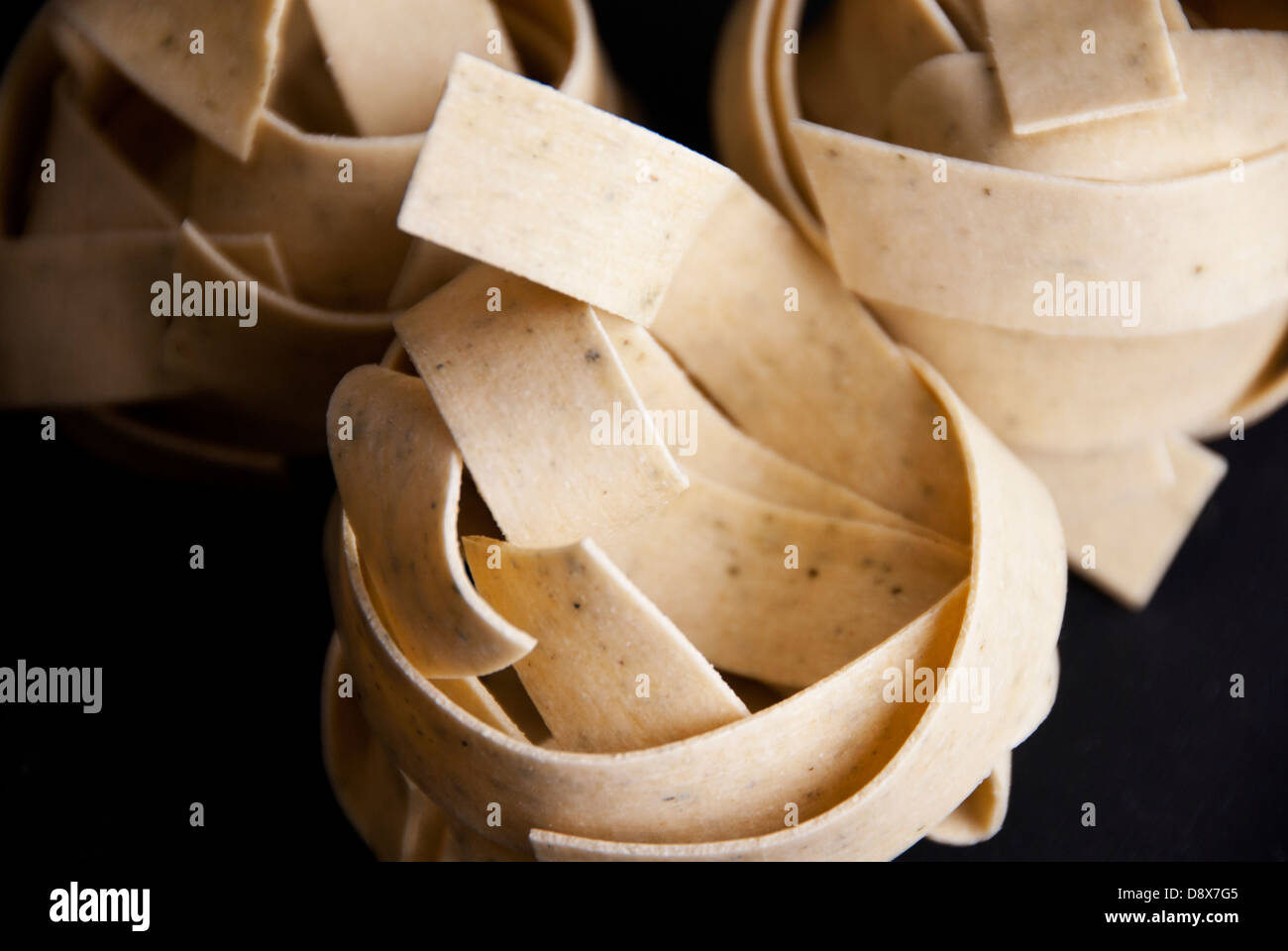 bunch of raw pasta Stock Photo
