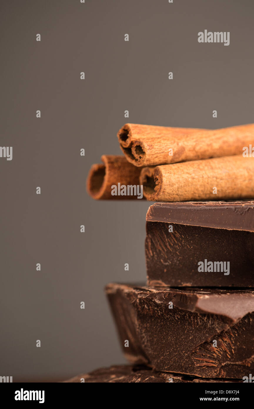 Chocolate and Cinnamon stacked Stock Photo Alamy
