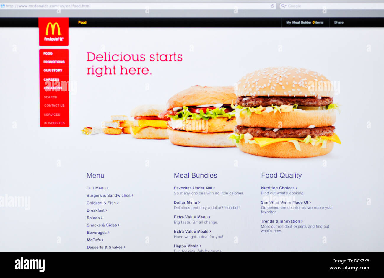 McDonald's website Stock Photo Alamy