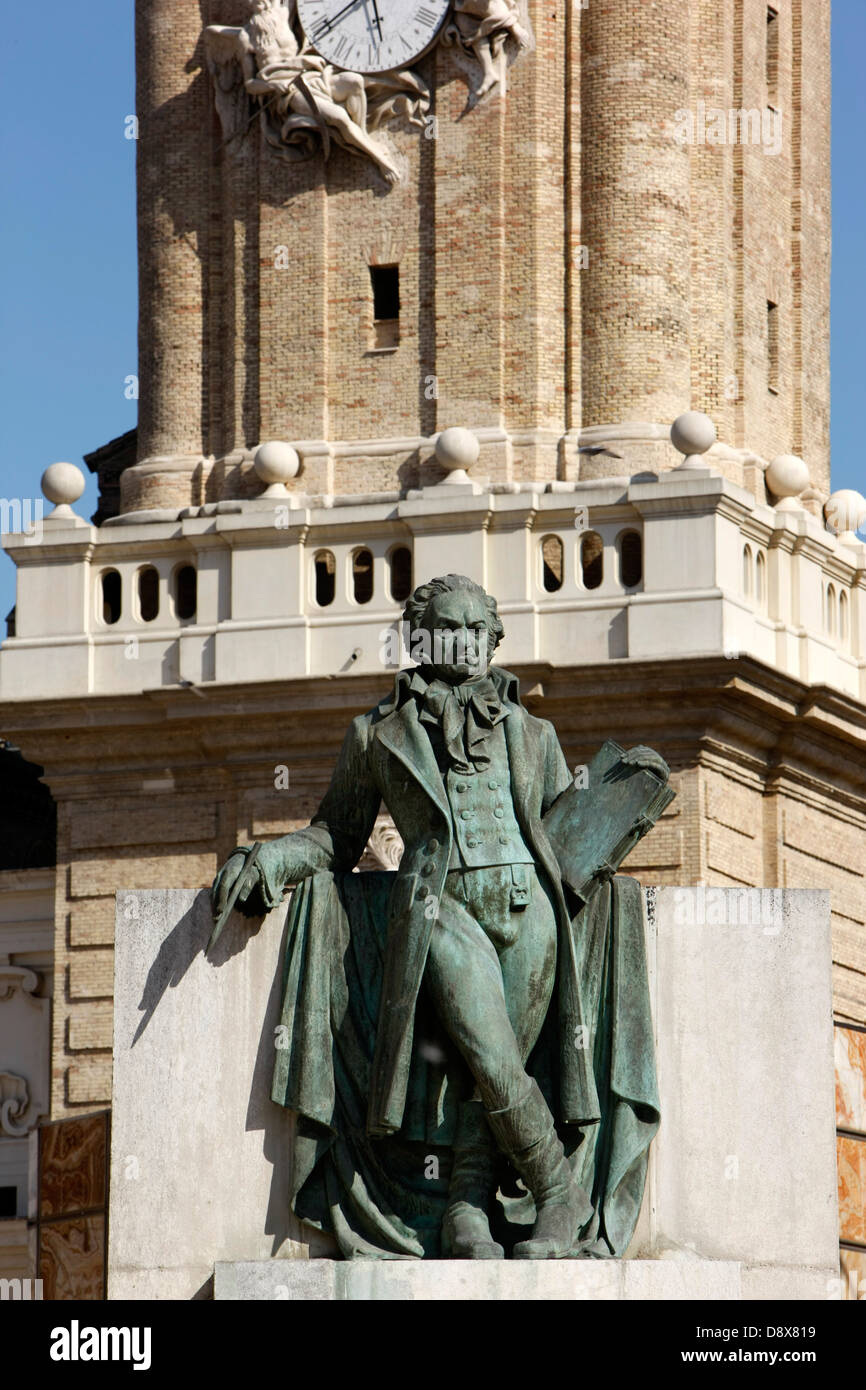 Zaragoza. Sculpture dedicated to Goya. Sculptor Federico Marés Stock Photo