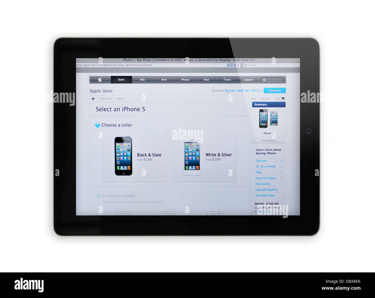 Apple store website on iPad - online shopping Stock Photo