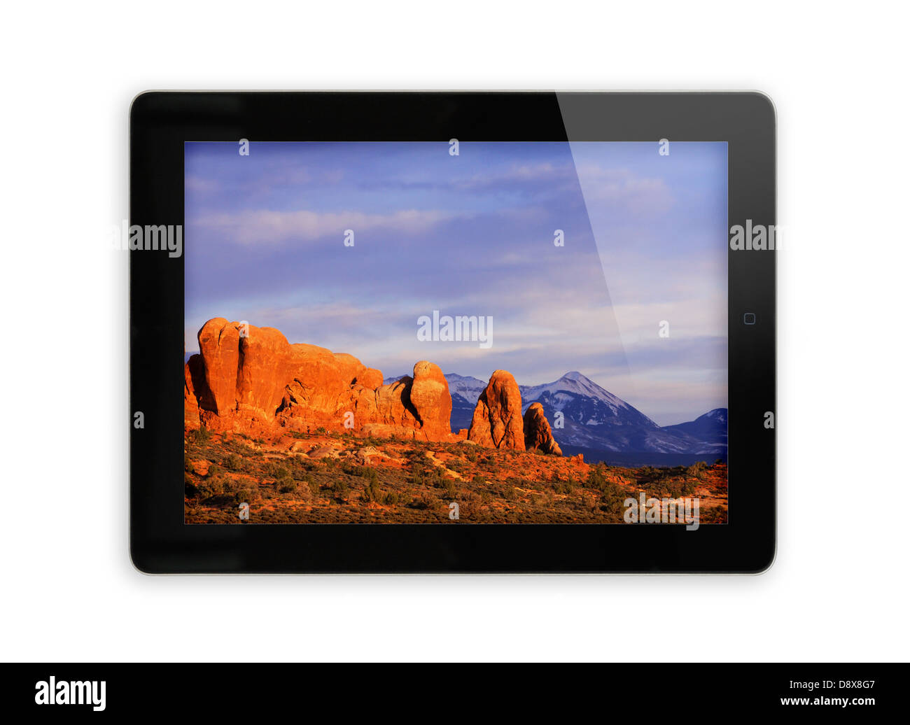 iPad screen showing photo Stock Photo
