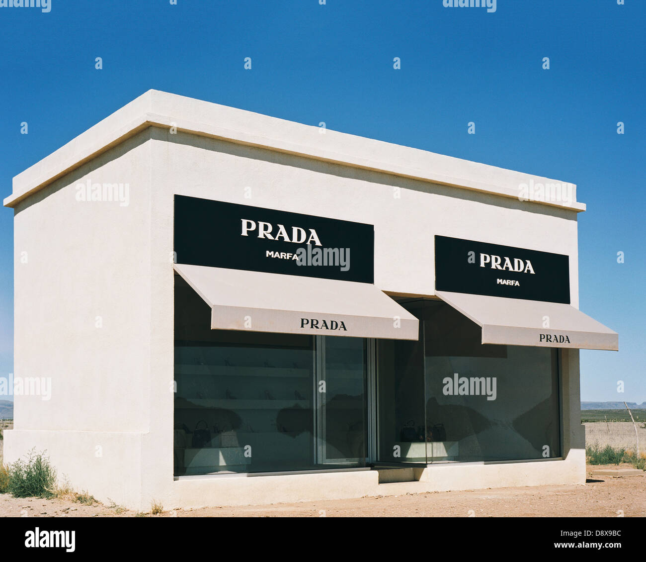 Fake retail installation for Prada in Marfa Texas Stock Photo - Alamy