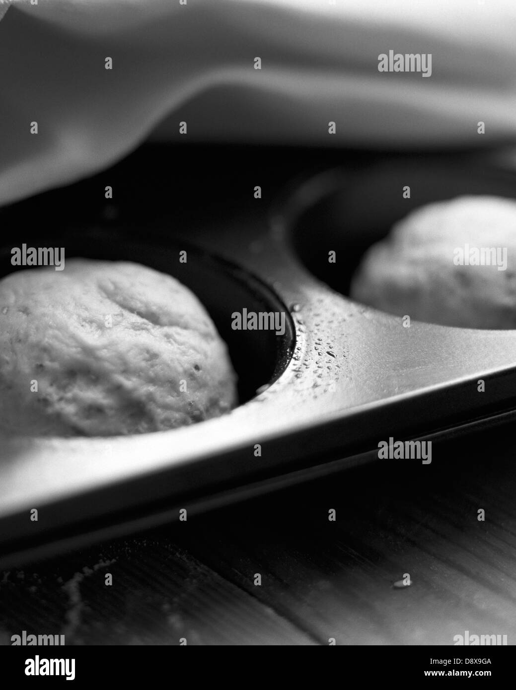 Dough in a baking tray, closeup Stock Photo Alamy