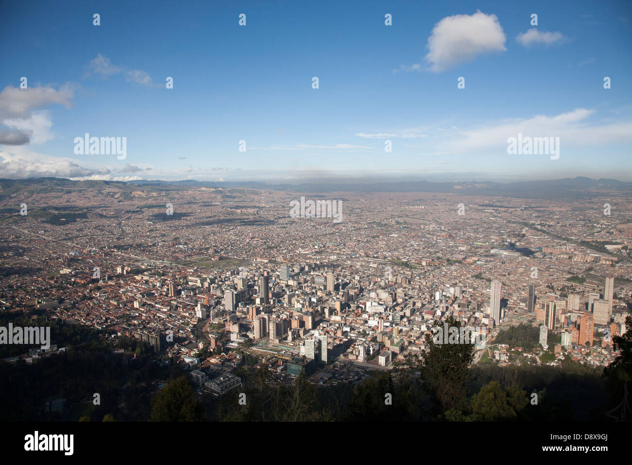Bird's eye view of Bogota from Monserrate Peak, Bogota, Colombia Stock Photo