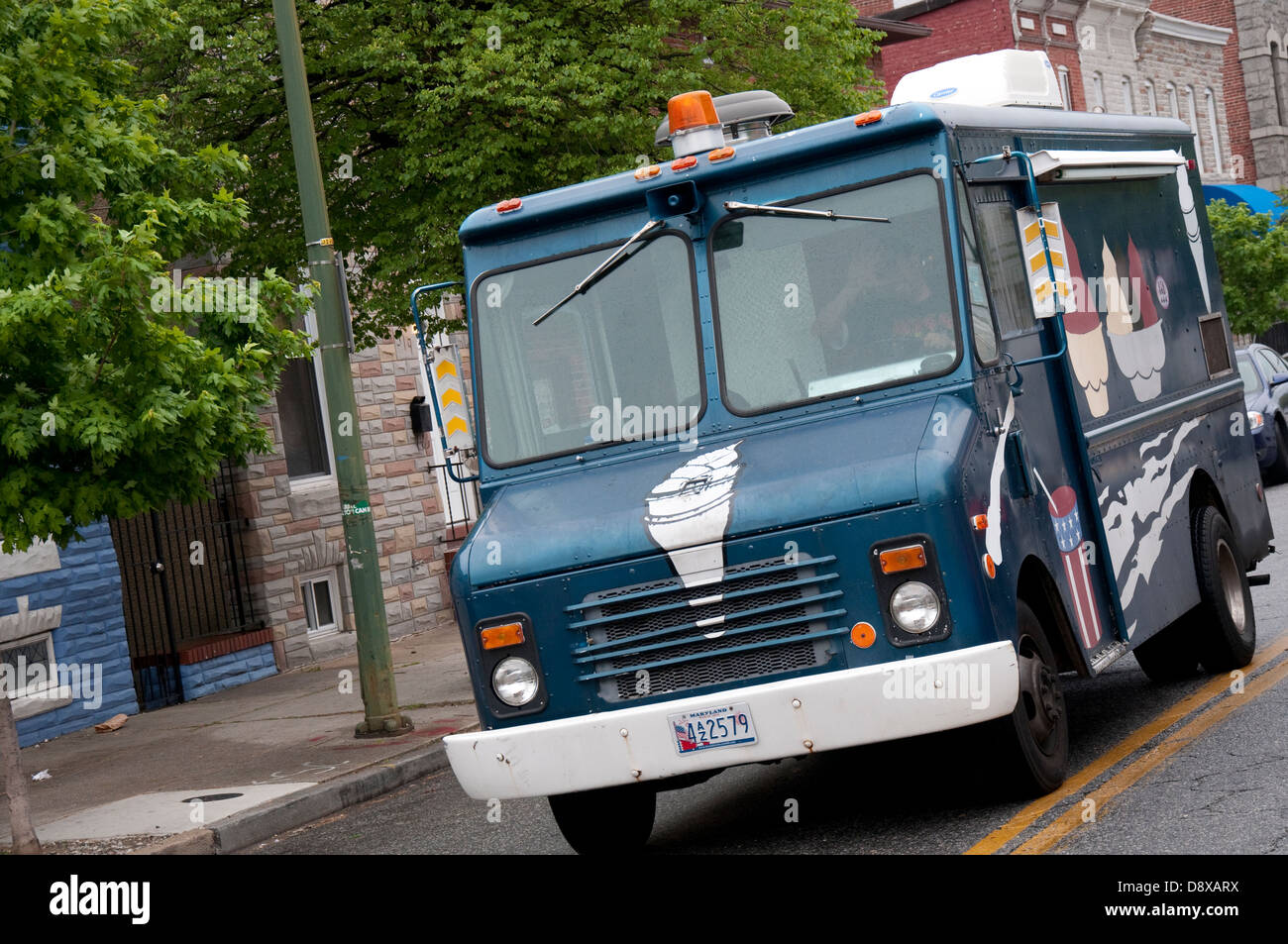 Mobile fast food truck in Baltimore, Maryland USA Stock Photo