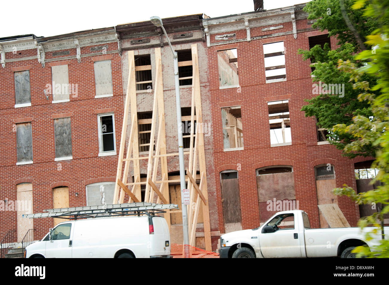 A building being renovated in Baltimore, Maryland USA Stock Photo