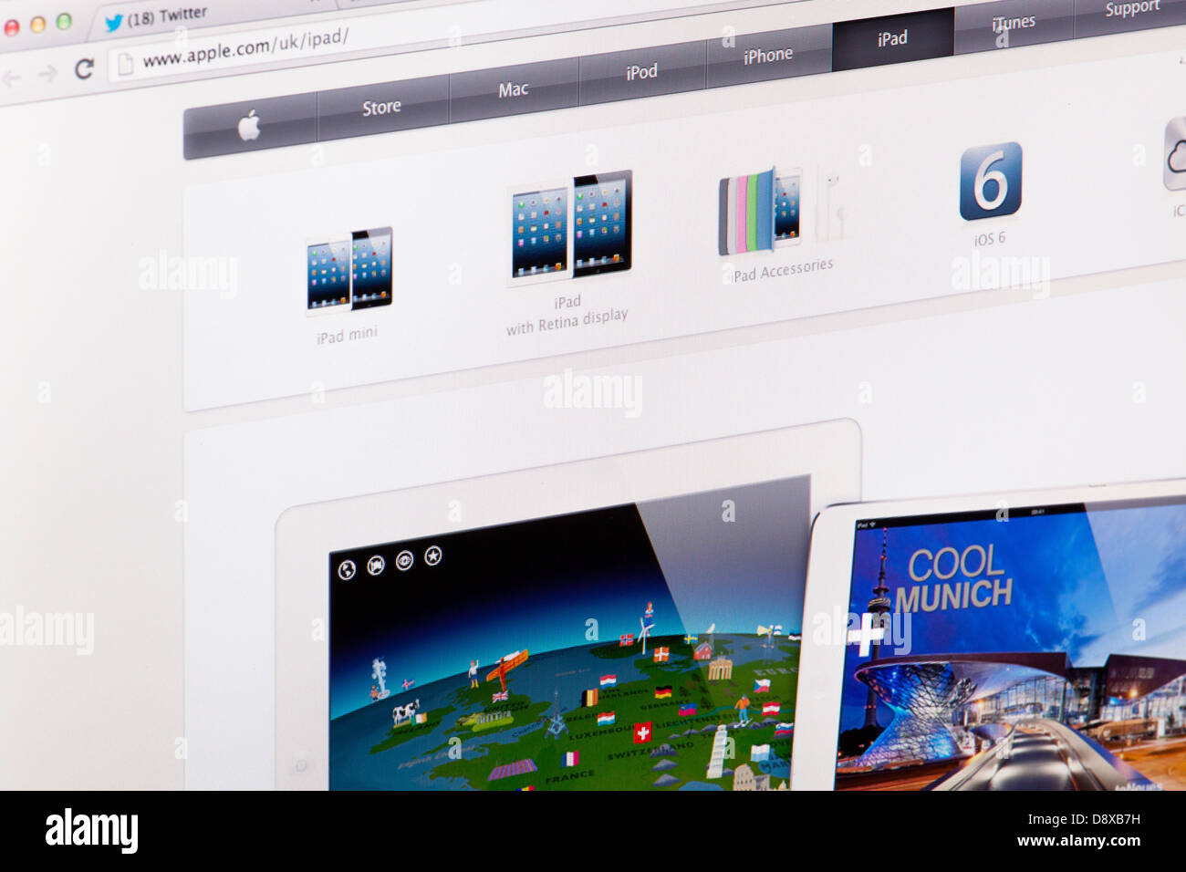 Apple Store Website or web page on a laptop screen or computer monitor Stock Photo