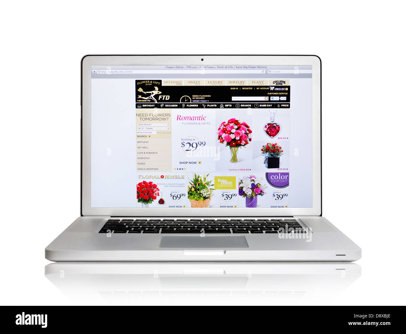 FTD website online gifts delivery service shown on laptop screen