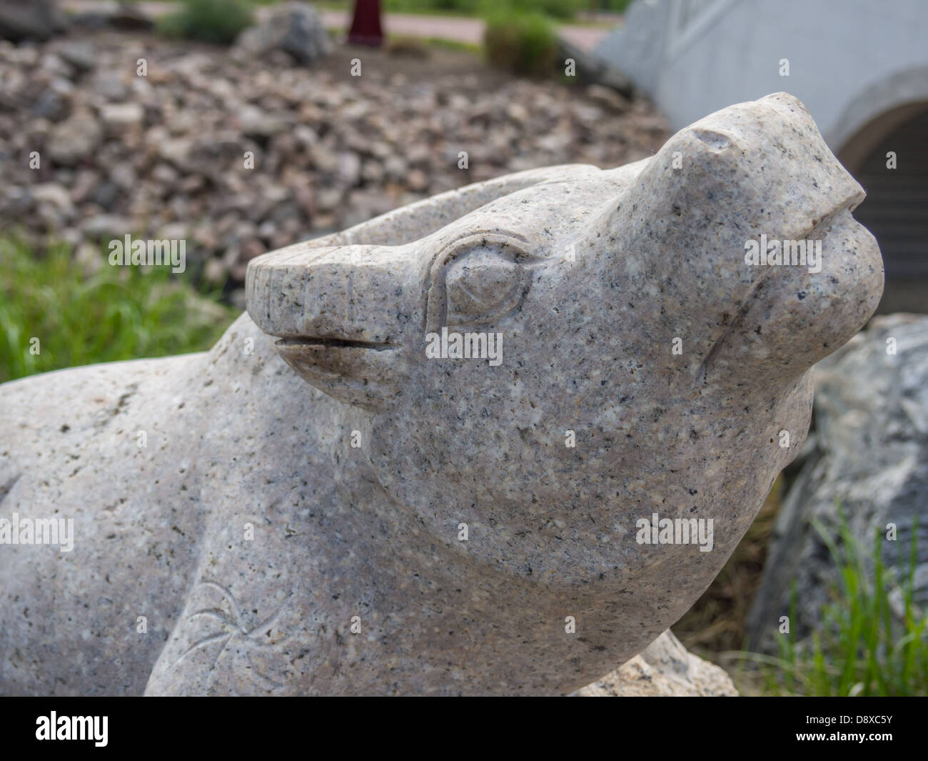 stone bull statue Stock Photo Alamy