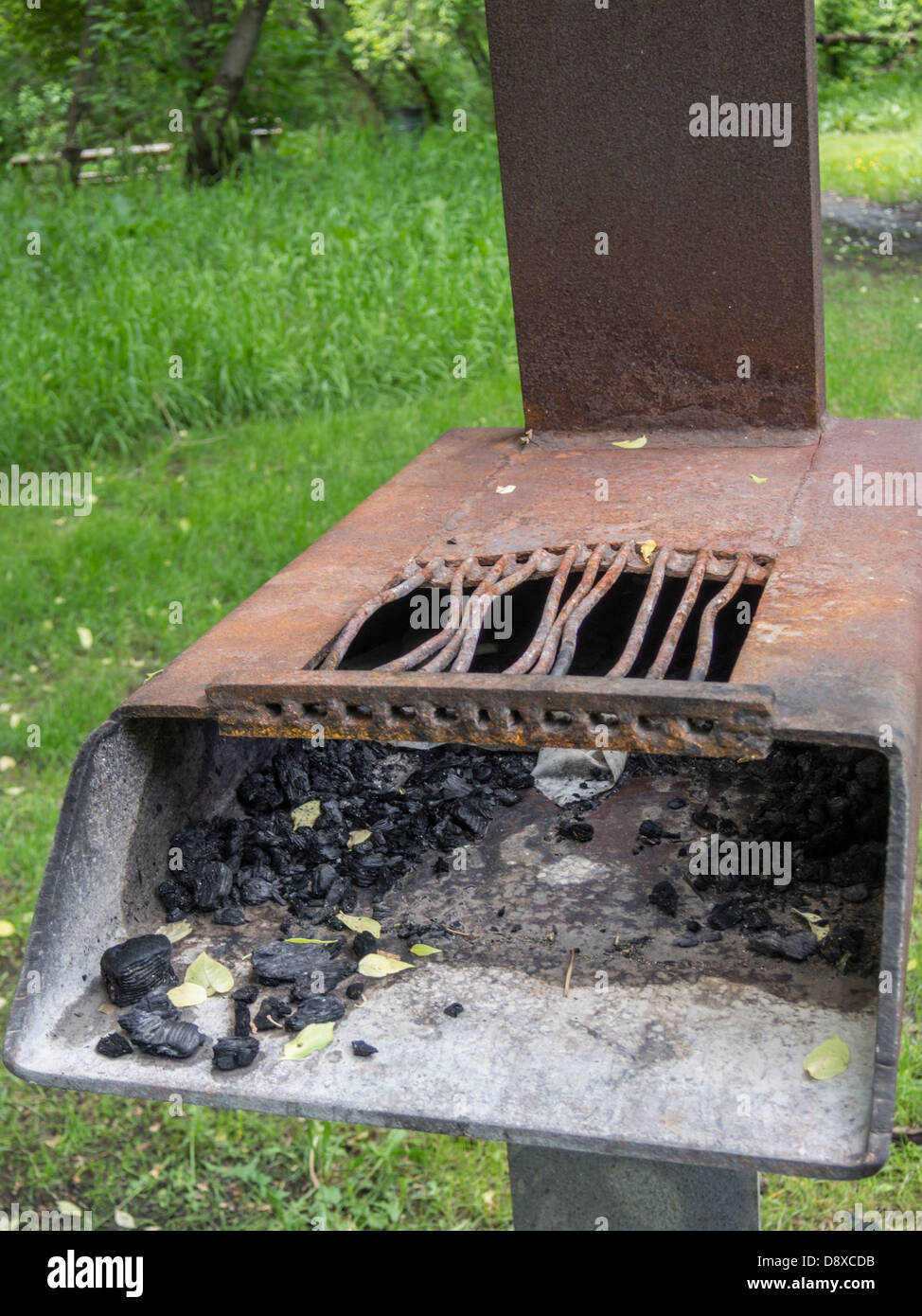 rusty public park barbecue grill Stock Photo Alamy
