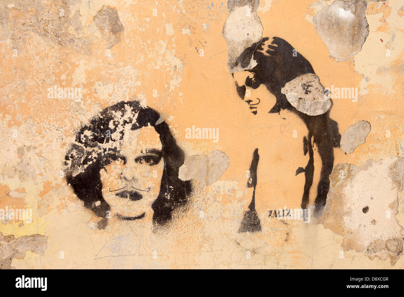 A painting on a wall in Prague, Czech Republic, Europe Stock Photo Alamy