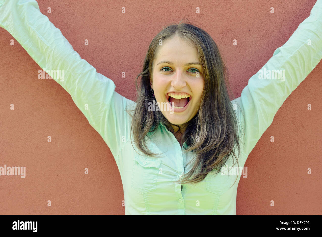 Happy smiling young woman Stock Photo - Alamy