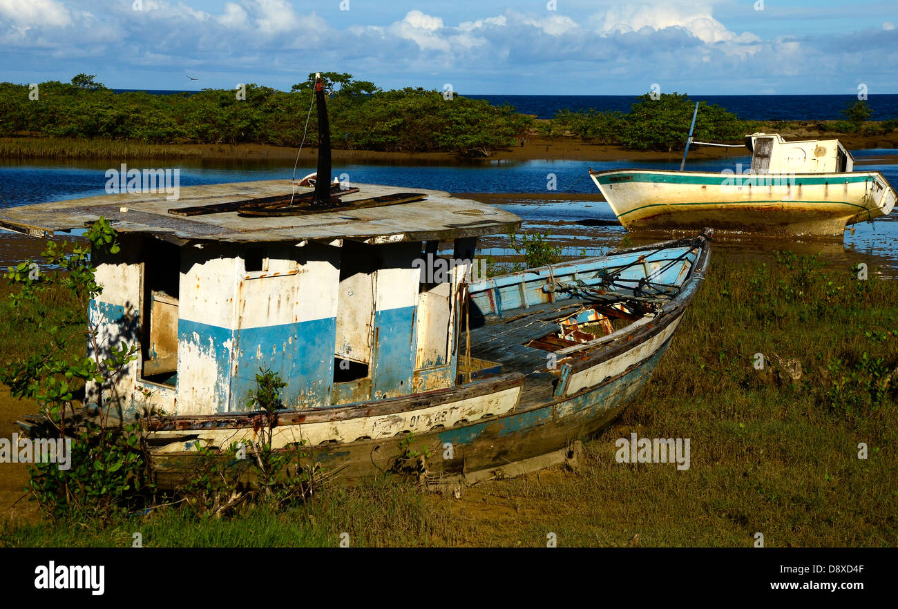 Shipwrecks on the brazilian coast. Porto Seguro   , Bahia , north-eastern coast of Brazil Stock Photo