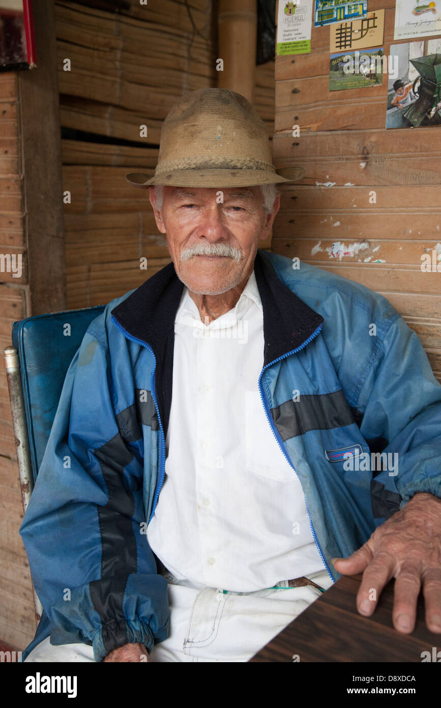 Don Elias, Finca las brisas owner, Coffee plantation, near Salento, Cocora Valley, Colombia Stock Photo