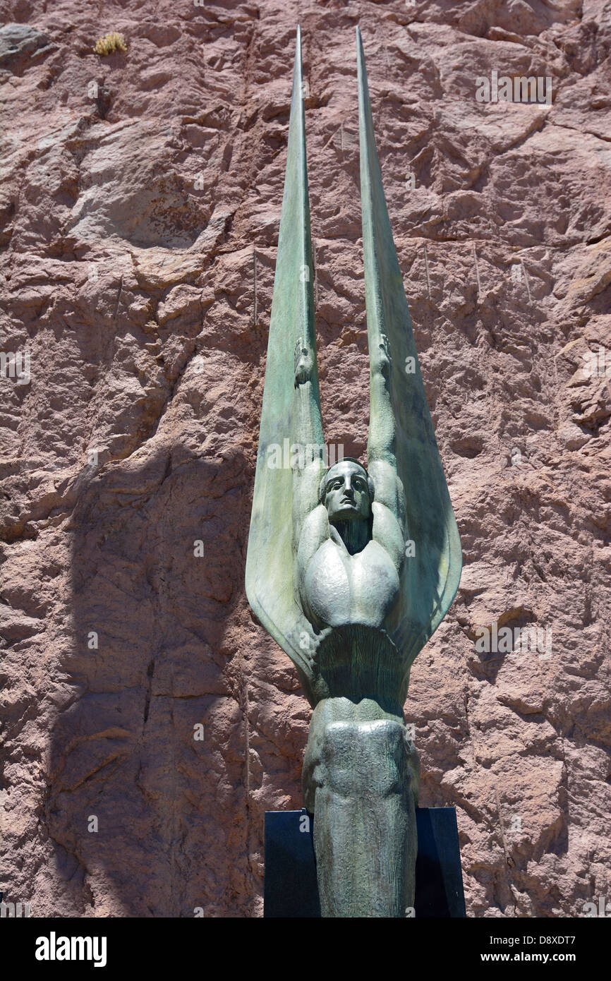 Angel Statue at Hoover Dam Stock Photo
