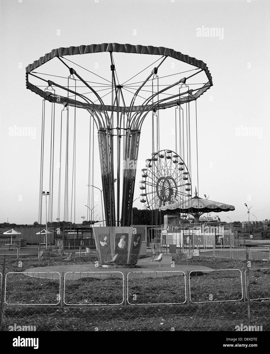 Amusement park vertical Black and White Stock Photos & Images - Alamy