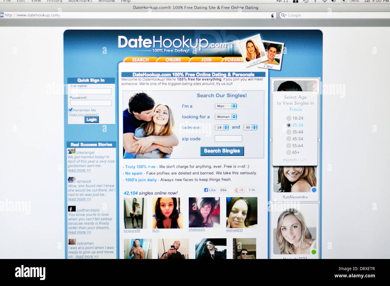 DateHookup.com website Stock Photo