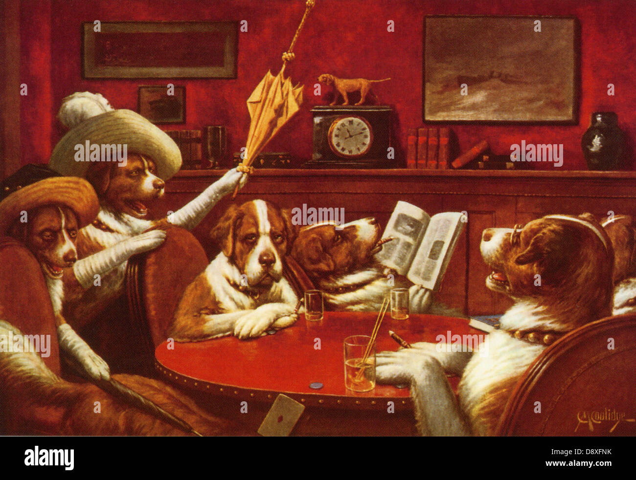 coolidge dogs playing poker