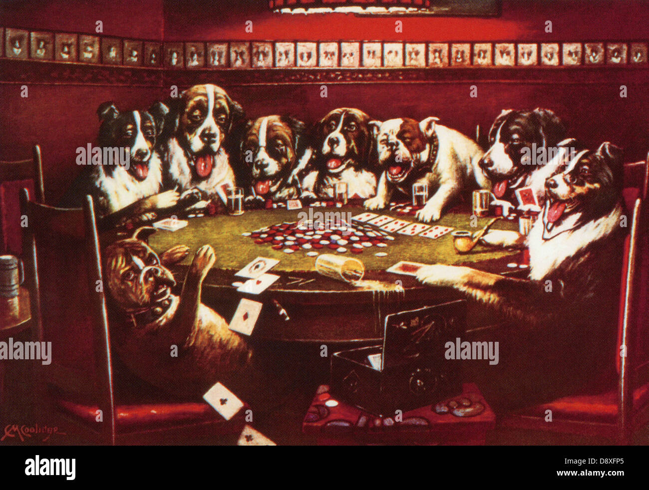 Dogs playing poker hires stock photography and images Alamy