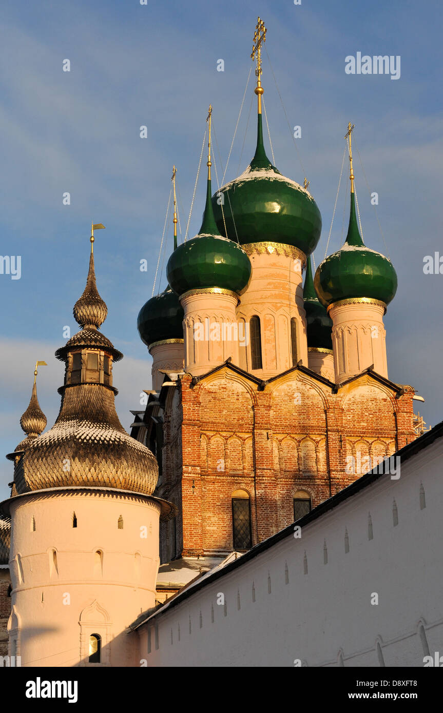Russian Orthodox Church of Rostov, in the Kremlin, along the Golden Ring outside of Moscow. Stock Photo