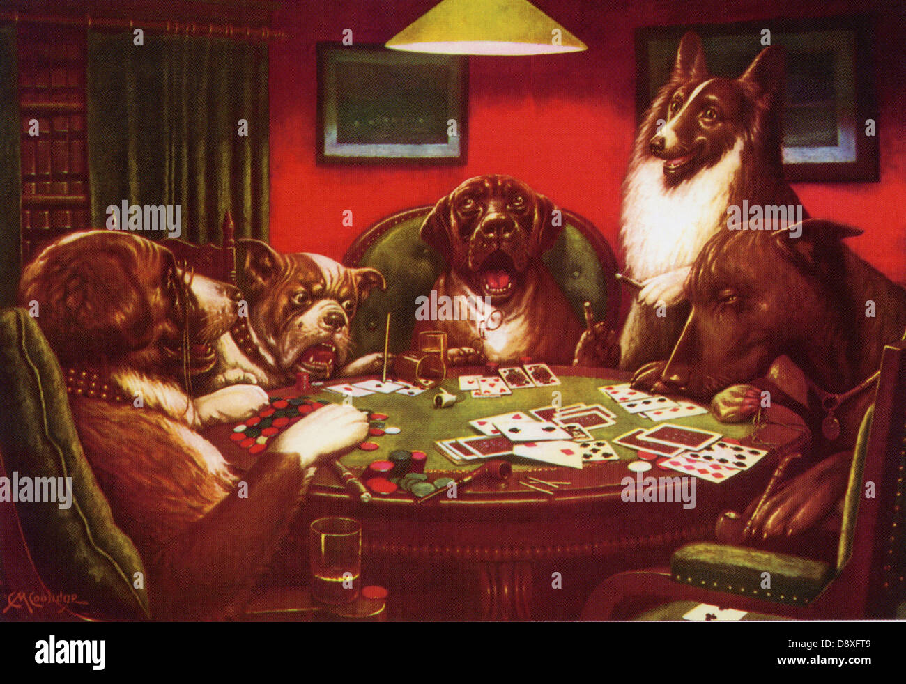 Dogs Playing Cards Painting Hi Res Stock Photography And Images Alamy Dogs Playing Poker By Cassius Marcellus Coolidge D8XFT9