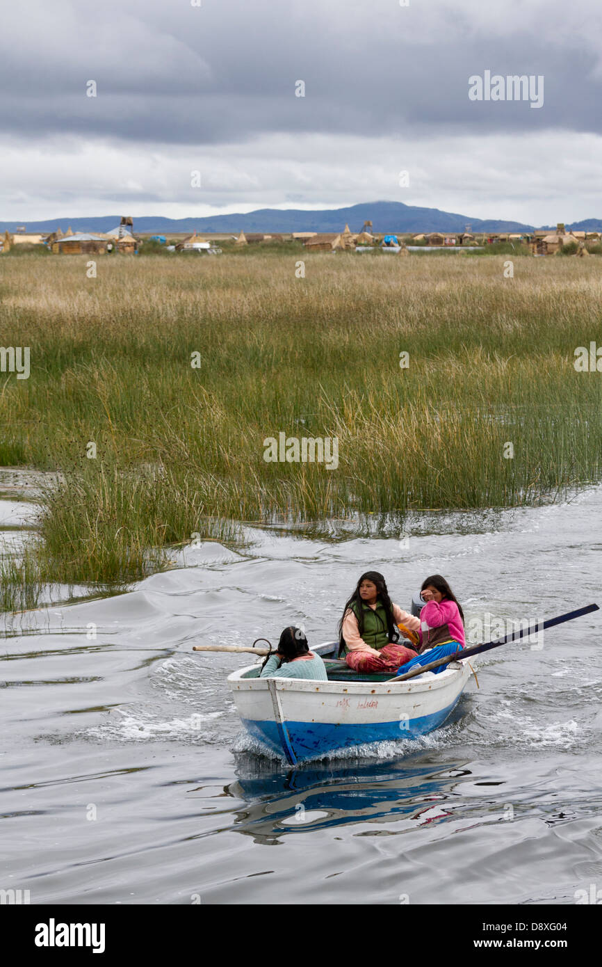 Uros Islands, Lake Titicaca, Peru Stock Photo