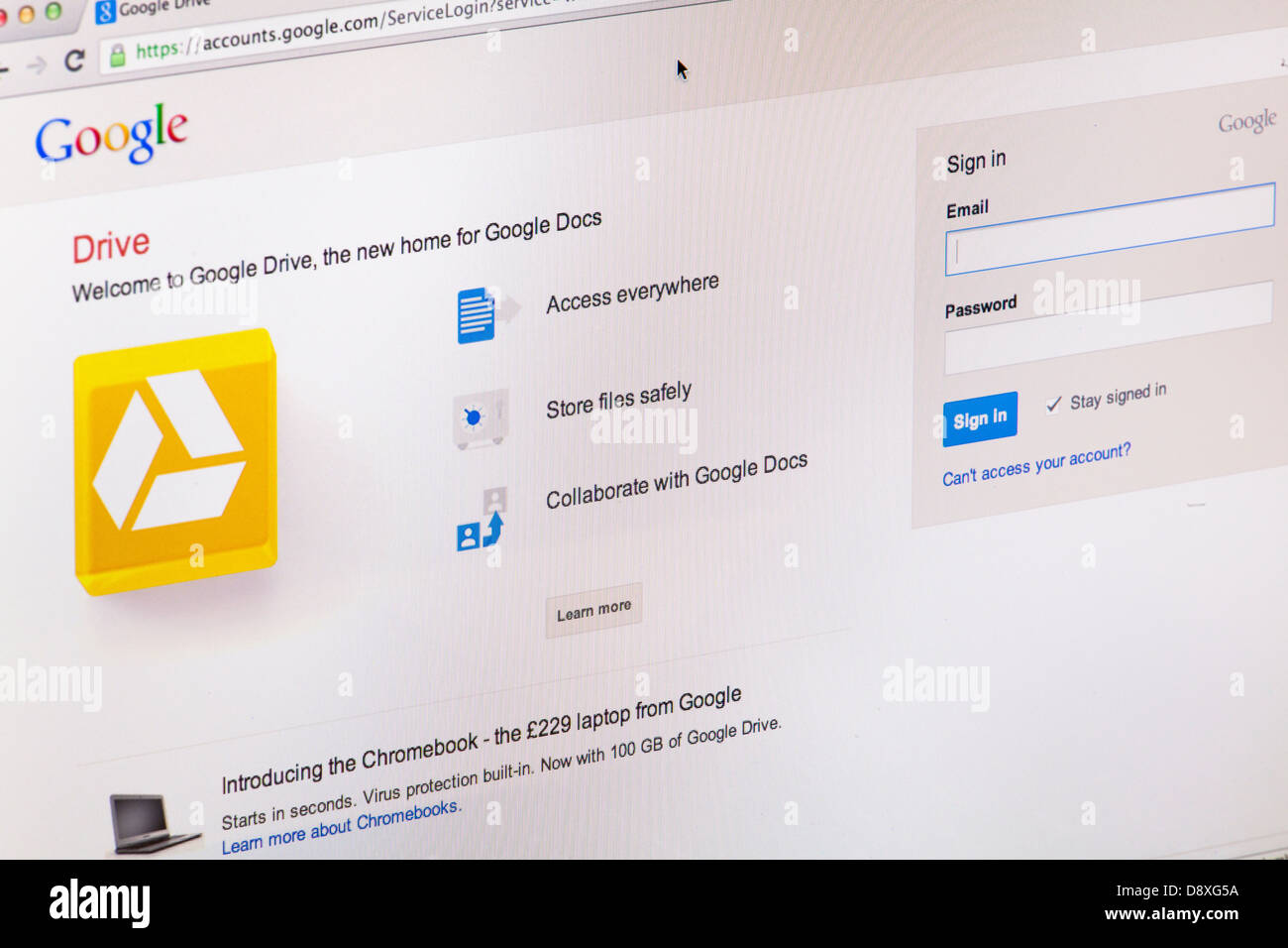 Google Drive (Formerly Google Docs) Website or web page on a laptop screen  or computer monitor Stock Photo - Alamy