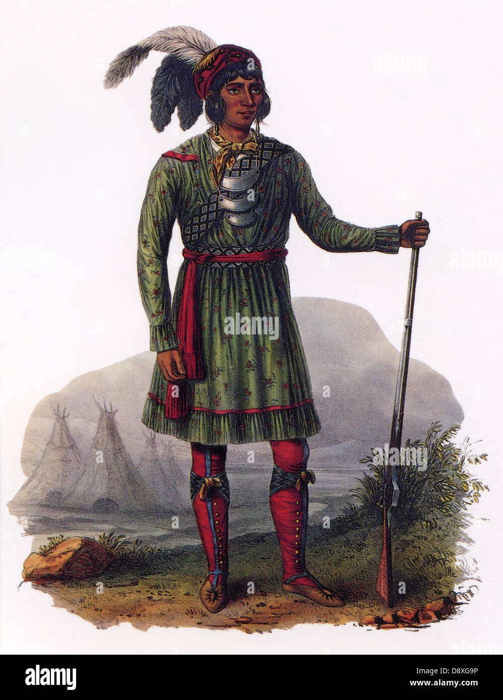 Asseola, (Osceola), Seminole leader, Native American Indian, 1838 Stock