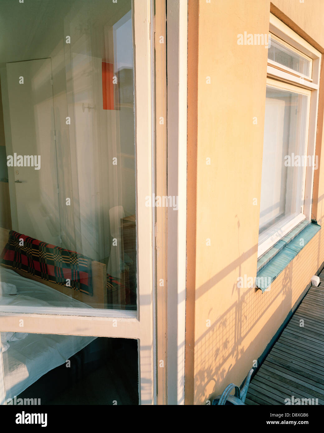 Glass door and balcony Stock Photo