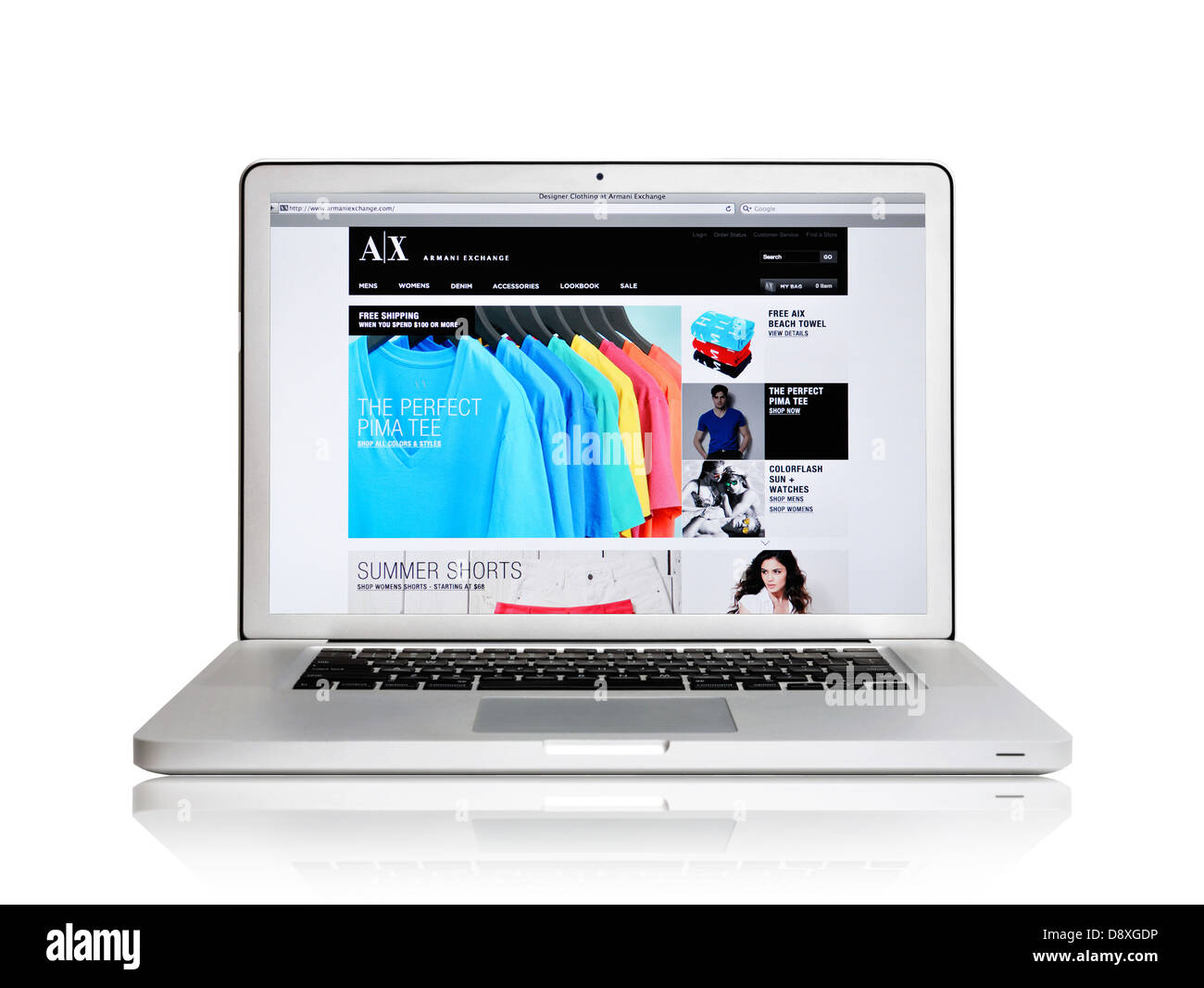Exchange apparel store laptop screen Stock Photo - Alamy