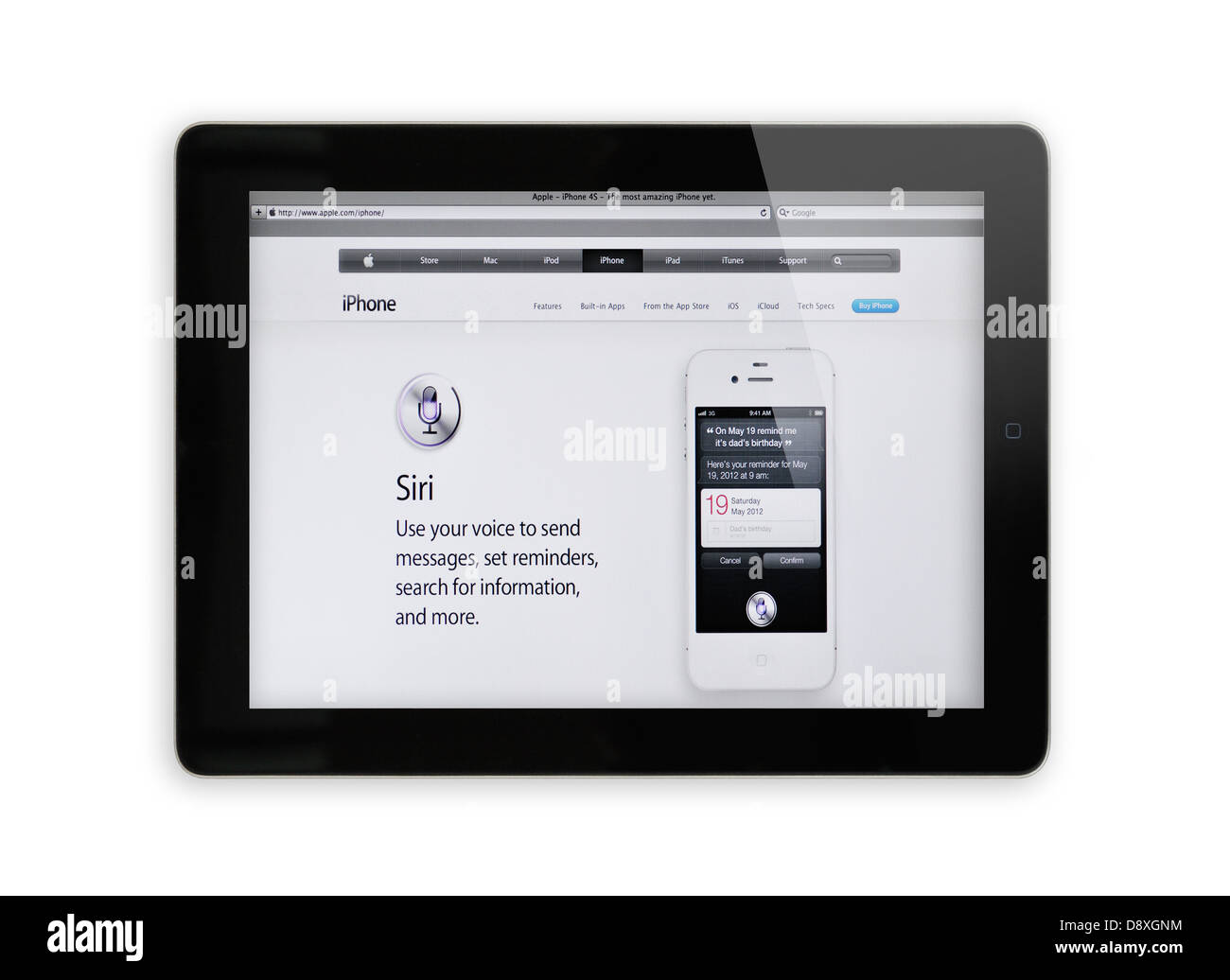Apple website on iPad Stock Photo