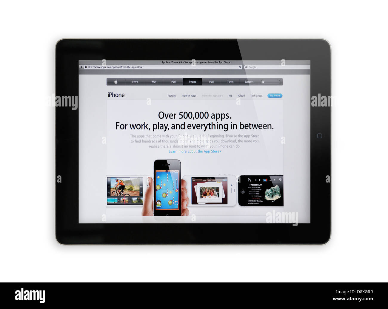 Apple website on iPad Stock Photo