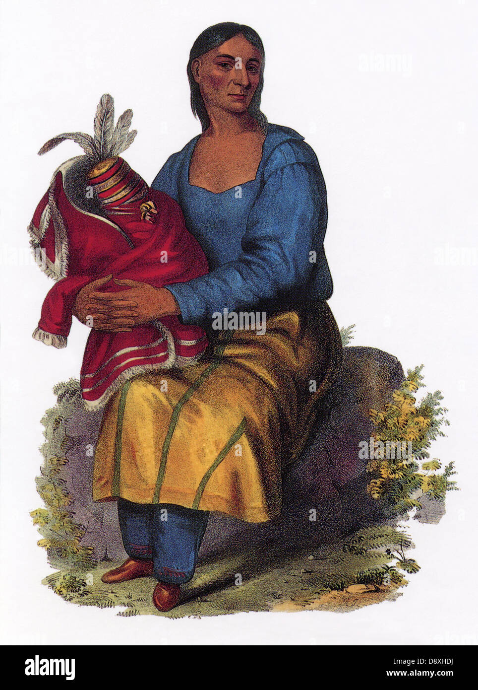 Chippeway Native American widow, 1837 Stock Photo
