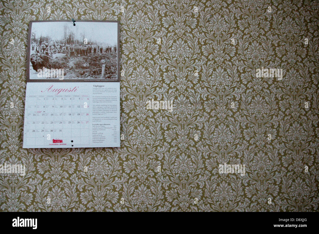 A calendar on a wall. Stock Photo