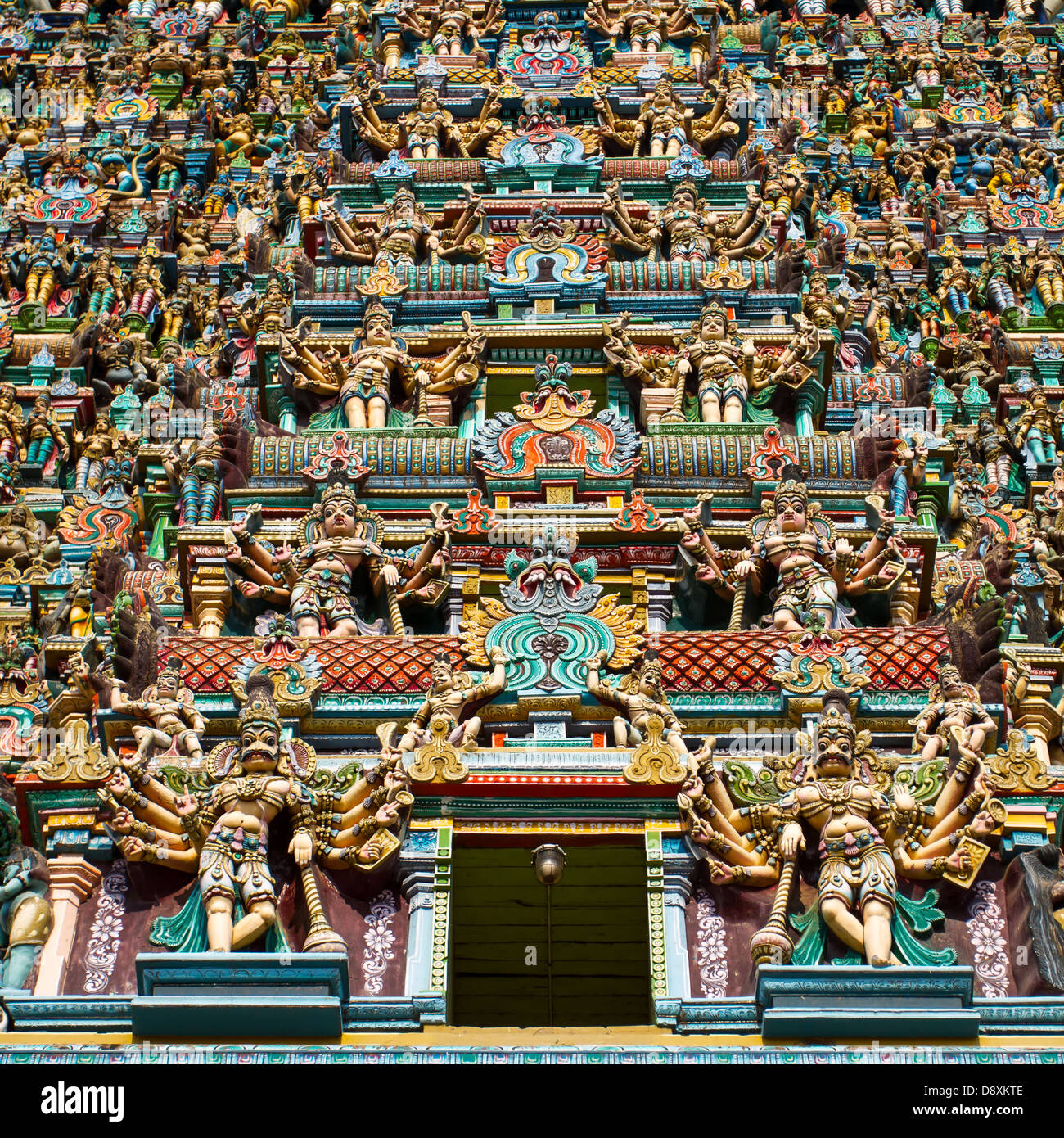Meenakshi temple - one of the biggest and oldest Indian temples in Madurai, Tamil Nadu, India Stock Photo