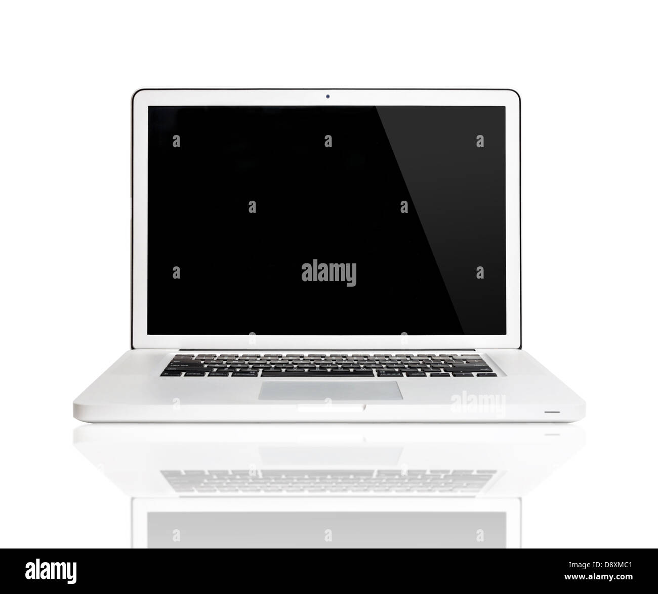 Laptop computer with blank screen Stock Photo