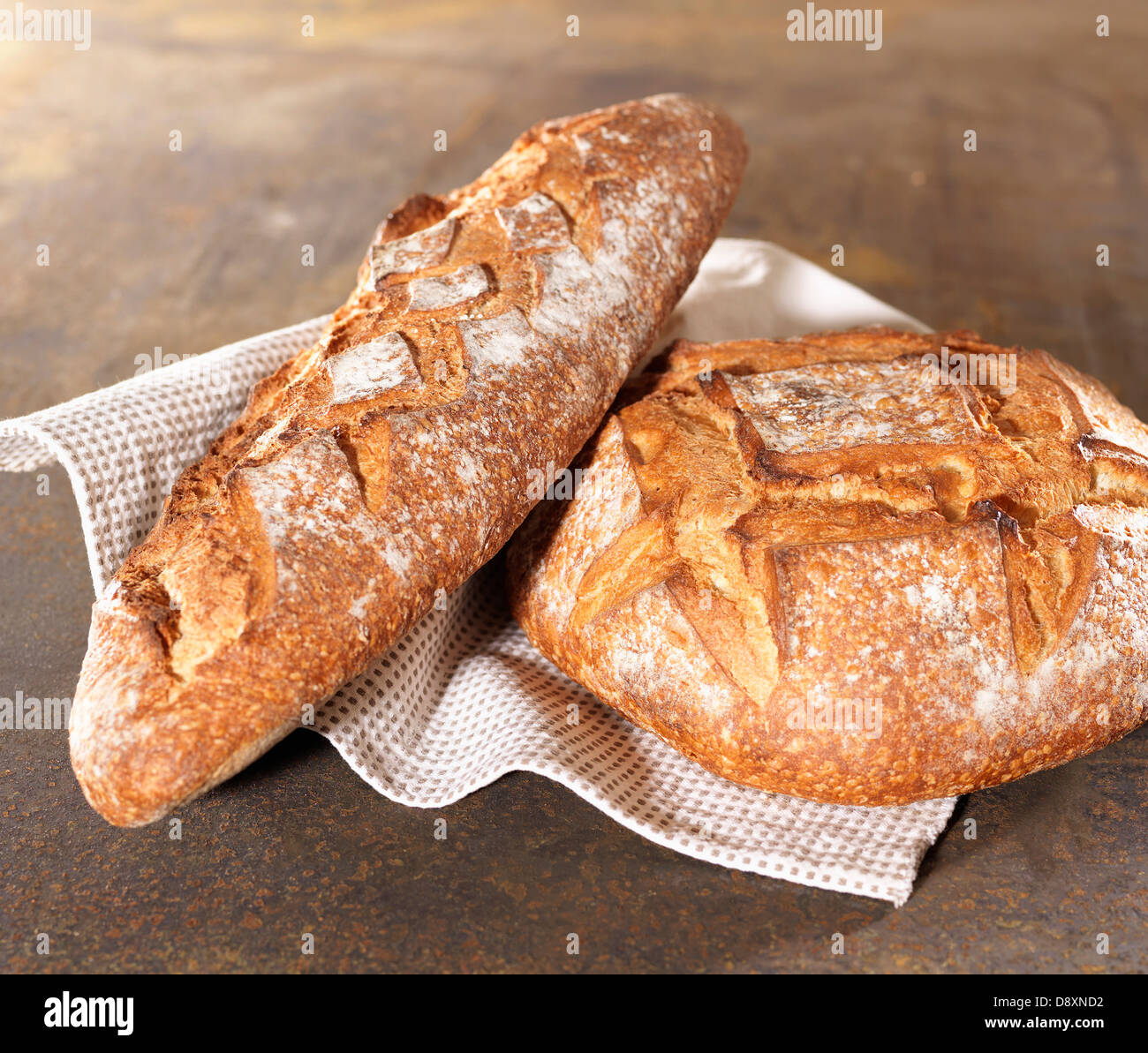 Two loaves of bread Stock Photo