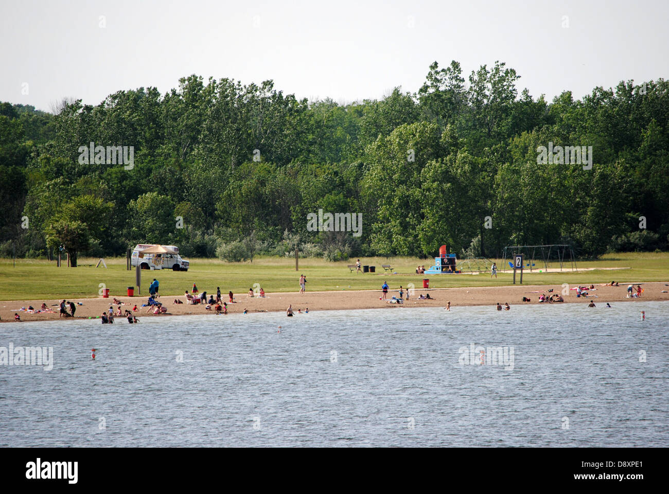 Enjoying a beautiful day,at the Alum Creek State Park,Beach area