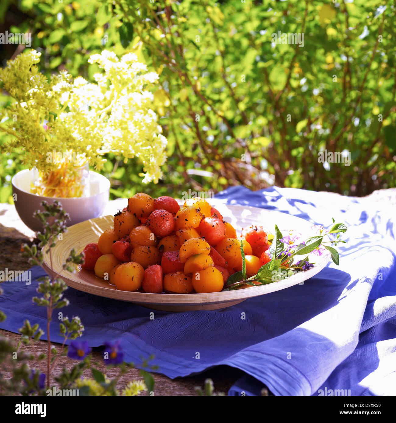 Watermelon and melon ball salad Stock Photo Alamy