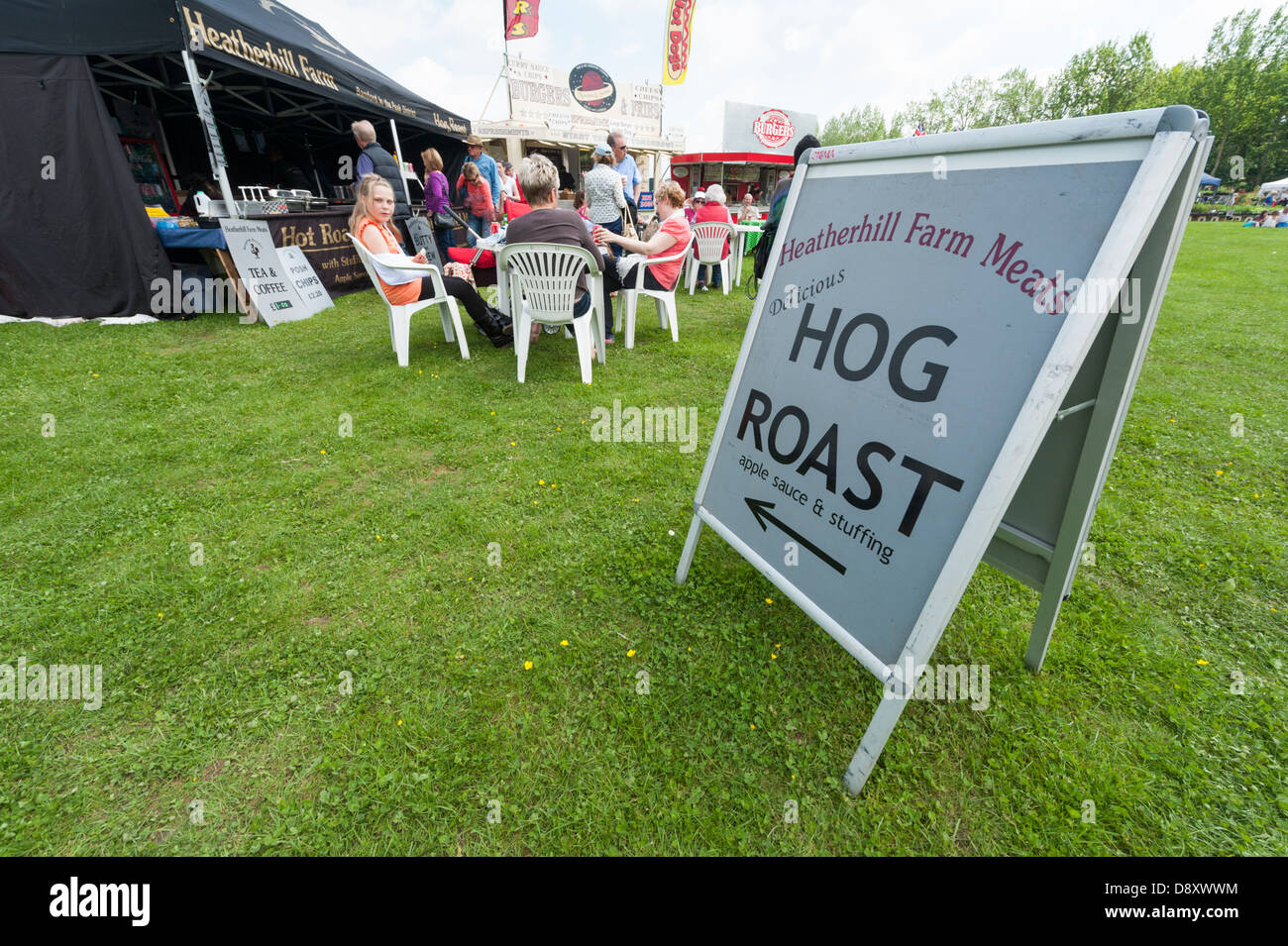 Customers at he Hog Roast stalls at the Cambridgeshire Garden Show 2013